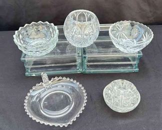 5pcs Crystal Glass Vintage Bowls Dish