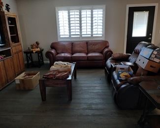 leather sofa and recliner