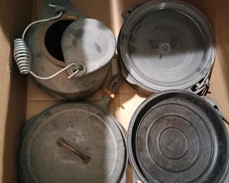 old cast iron pots and pans