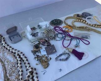Accessorize in Style Lot of Necklaces, Bracelets, Earrings, Belt, Belt Buckles, and More
