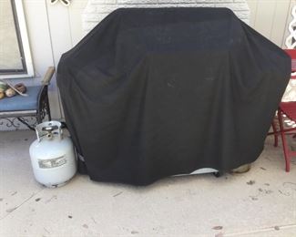 BHG Propane Grill with Side Burner Complete with Extra Tank, Trash Can, and Cover
