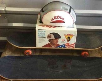 Extreme Sports Bundle Mongoose Skateboard, New Deck, and Ultra Bicycle Racing Helmet