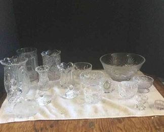 Glimmers of Elegance Assorted Collection of Unique Glassware, Bowls, Glasses, and Bell