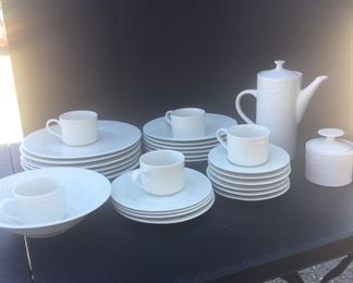 Garland Ceramic Set Plates, Bowls, Teapot, Cups More with Fruit De Blanc Plates