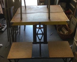 Kids Folding Camping Table 4 Metal Folding Chairs