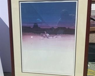 Navajo Night Atkinson Lithograph Art Piece 30 x 38 Framed