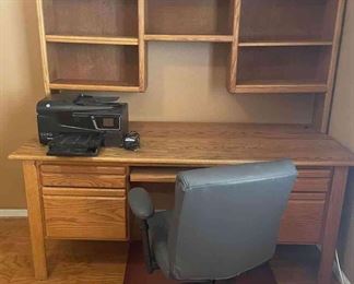 Office Essentials Set Desk, Chair, and HP Printer Combo