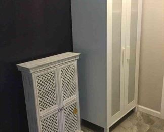 Two White Cabinets