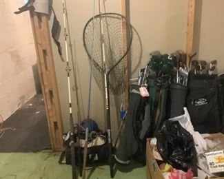 Fishing poles ,there are also crab cages ,