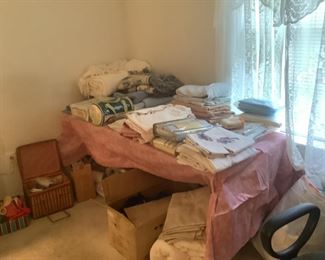 Linens ,spreads, pillows ,