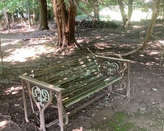 Old wood and metal bench