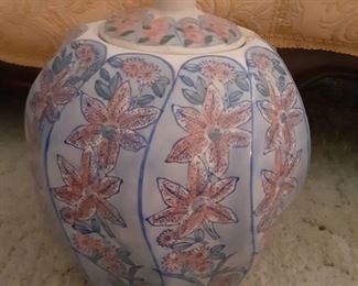 Blue and White with a Little Bit of Pink Ginger Jar