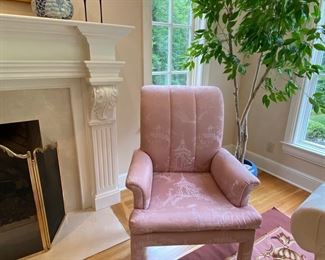 PR. Asian Rose Upholstered Chairs 