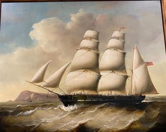 Oil painting by Jean Lauren 1898-1988