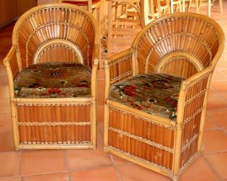 Split Bamboo Club Chairs