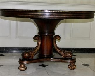Leather Clad Pedestal Table