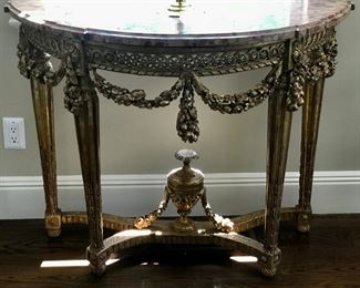 Gold and marble console