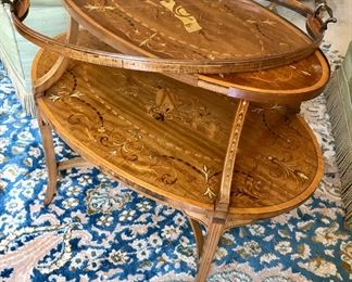Glass Top marquetry table