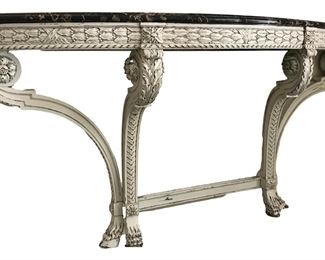 Green marble topped Console table