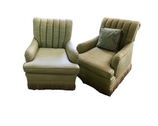 Sage green moire chairs