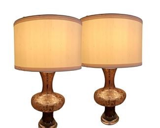 Amber frosted glass lamps
