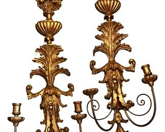 Gilded candle sconces