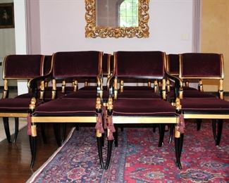 Regency style dining chairs - set of 12