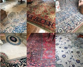 several large persian rugs