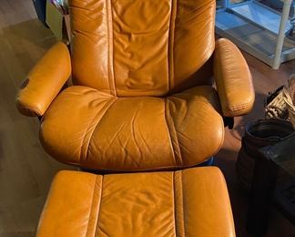 Ekornes Chair with Ottoman