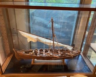 Model Sailboat in Case