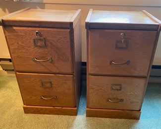 Pair of Oak Filing Cabinets