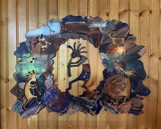 Large Kokopelli metal wall art