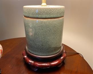 Celdon crackle glaze lamp