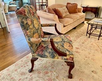 Hickory Chair Co. Chippendale style lolling chair                     42"h x 29"w x 29"d