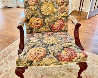 Hickory Chair Co. Chippendale style lolling chair                     42"h x 29"w x 29"d