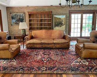 Ralph Lauren leather sofa & lounge chairs