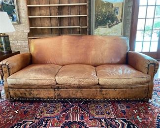 Ralph Lauren leather sofa                                                                       36"h x 90" long x 43"d