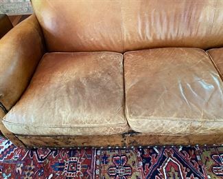 Ralph Lauren leather sofa                                                                       36"h x 90" long x 43"d