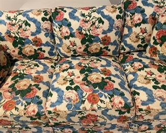 Fun floral sofa                                                                                     30"h x 80" long x 38"d 