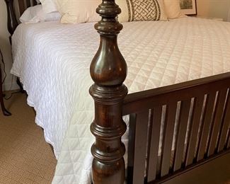 King ebonized wood bed