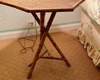 Antique wicker side table