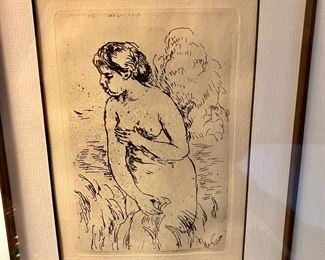 Renoir etching "The Bather" 