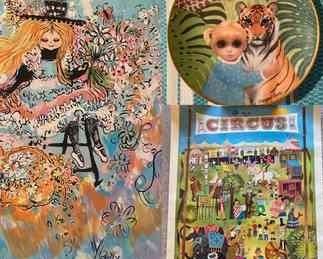 Betty Grosvenor Original, Margaret Keane Lmtd. Ed. Plate Vintage Circus Poster
