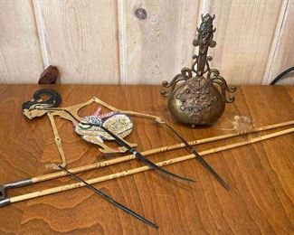 Cast Metal Suzu, Opium Pipes Thai Shadow Puppet