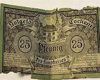 Cochem 25 Pfennig 1921 Notgeld des Landkreises