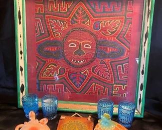 Framed Mola Mexican Collectibles
