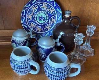 German Steins, Musical Jug And More