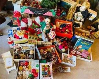 Large Lot Christmas Decor Old New