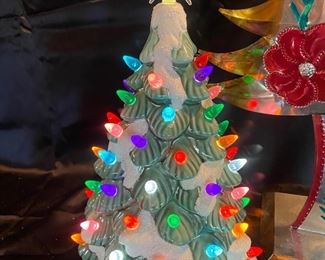 Mexican Tin And Ceramic Lite Tree