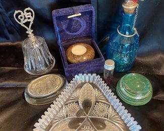 Navratil Cut Crystal, Polished Stones, Heritage Metalworks Pewter Paperweight More